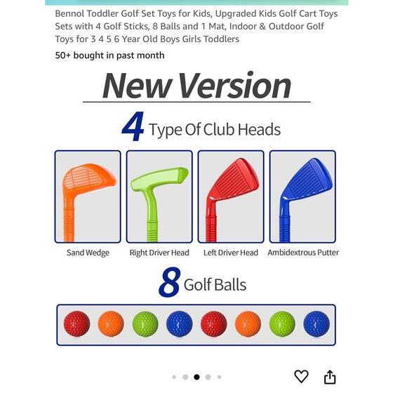 Toddler Golf Tournament Set Kids Golf Cart Toys - Picture 7 of 9